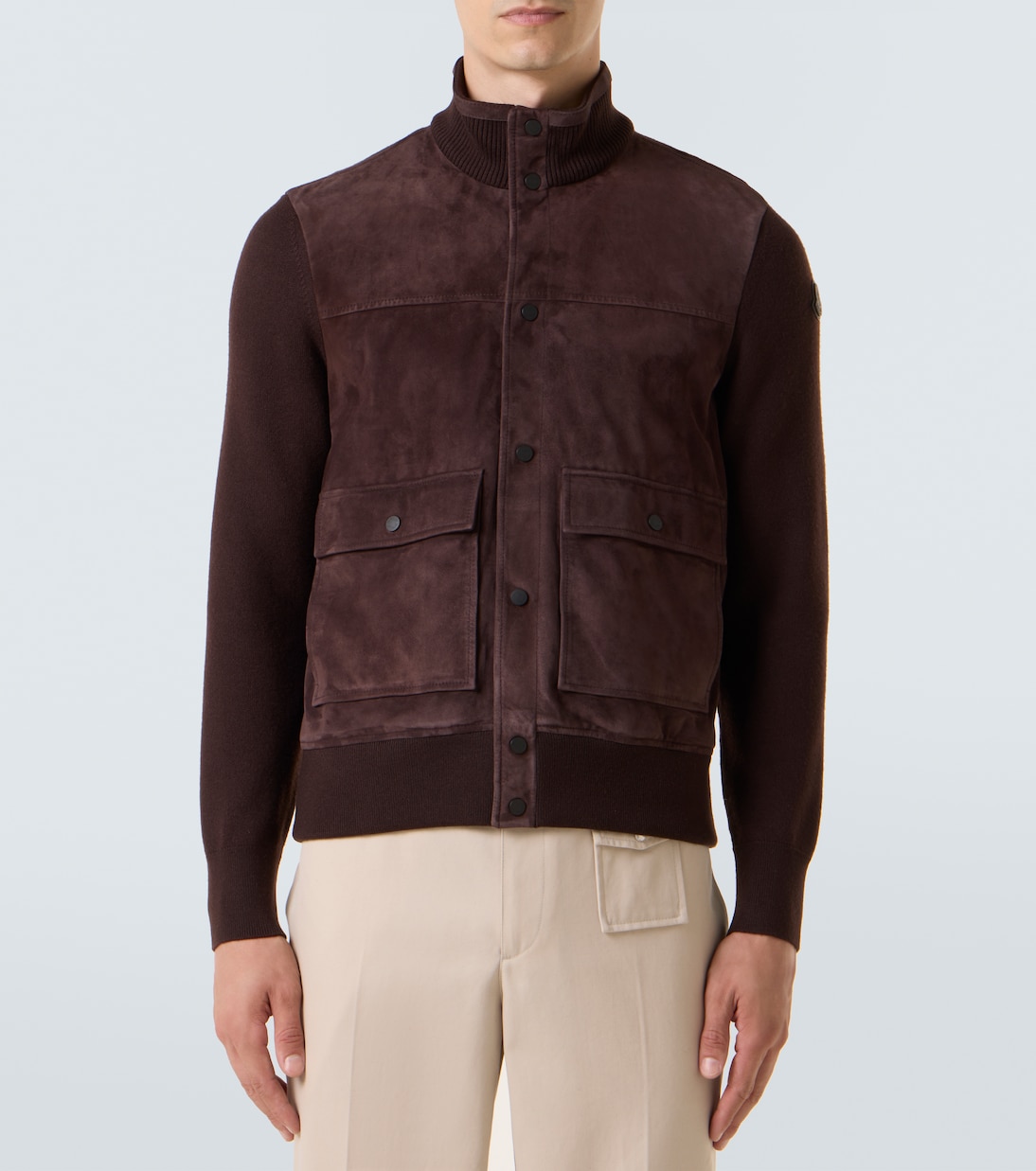 Paneled suede and wool jacket | Moncler
