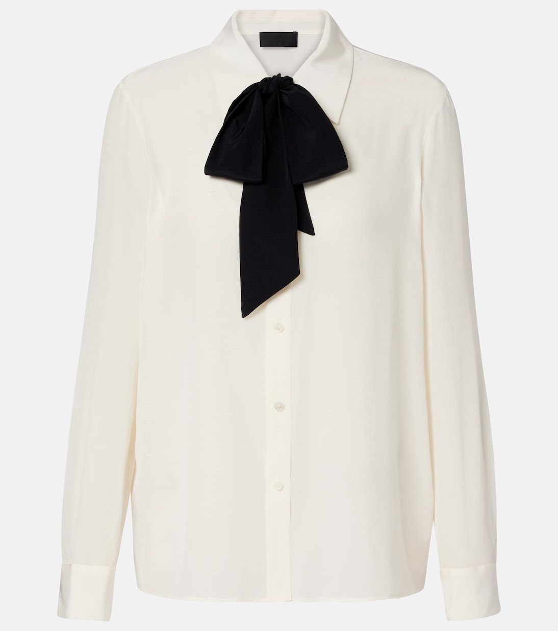 Hanford scarf-detail silk shirt | Nili Lotan