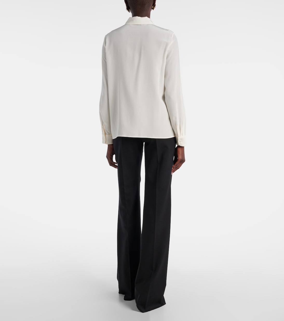 Hanford scarf-detail silk shirt | Nili Lotan