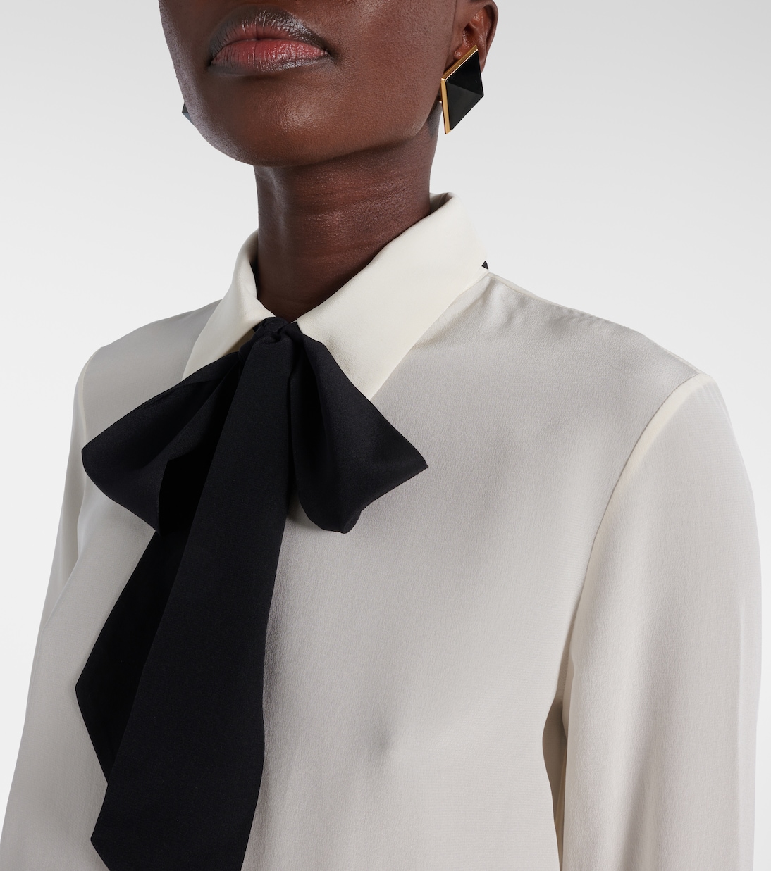 Hanford scarf-detail silk shirt | Nili Lotan