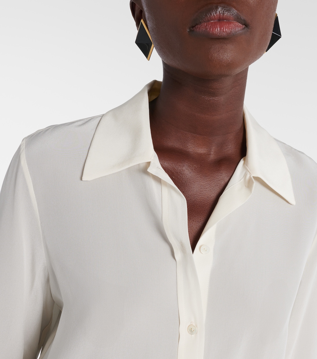 Hanford scarf-detail silk shirt | Nili Lotan