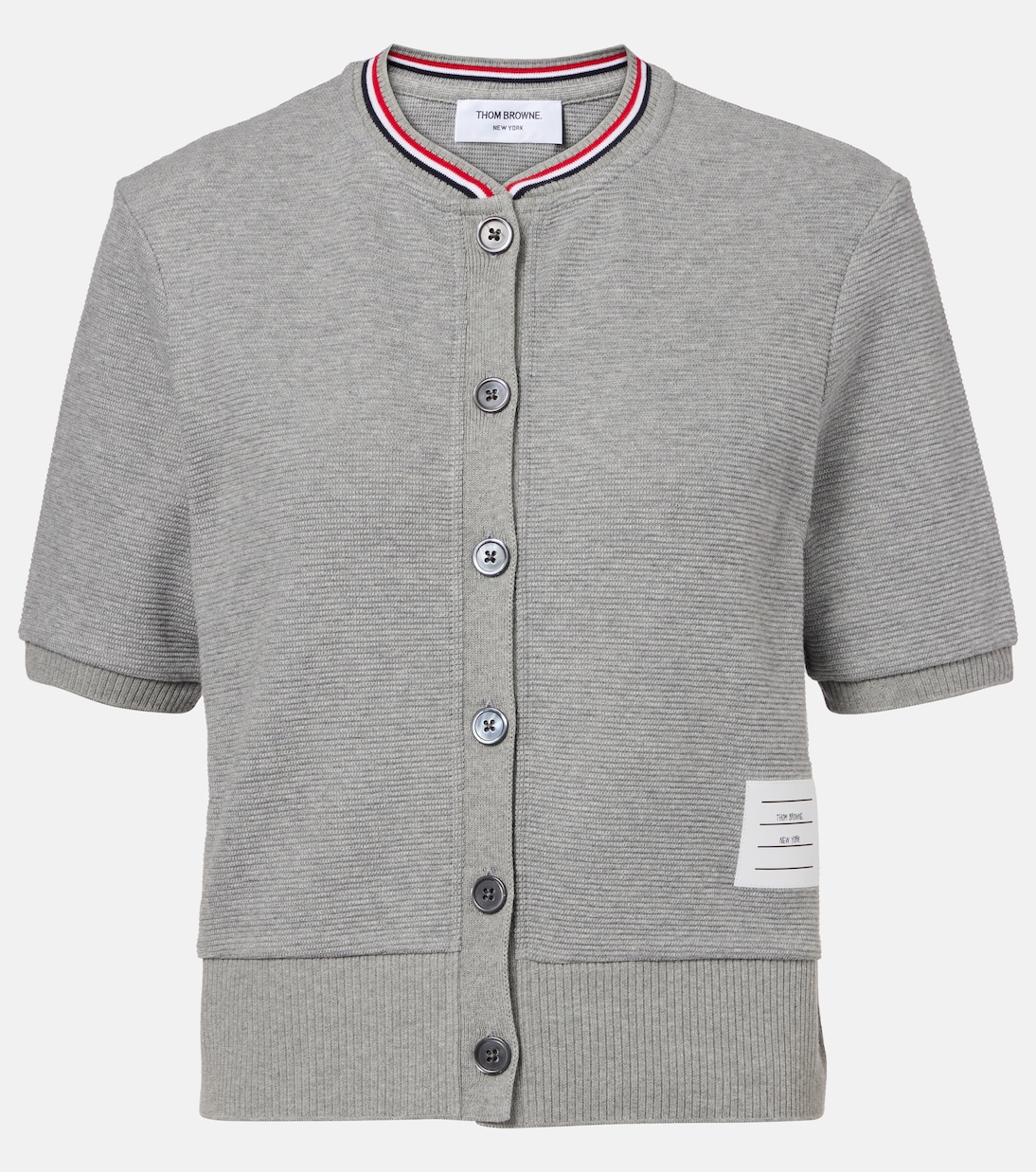 Cardigan cropped in cotone a nido d’ape | Thom Browne