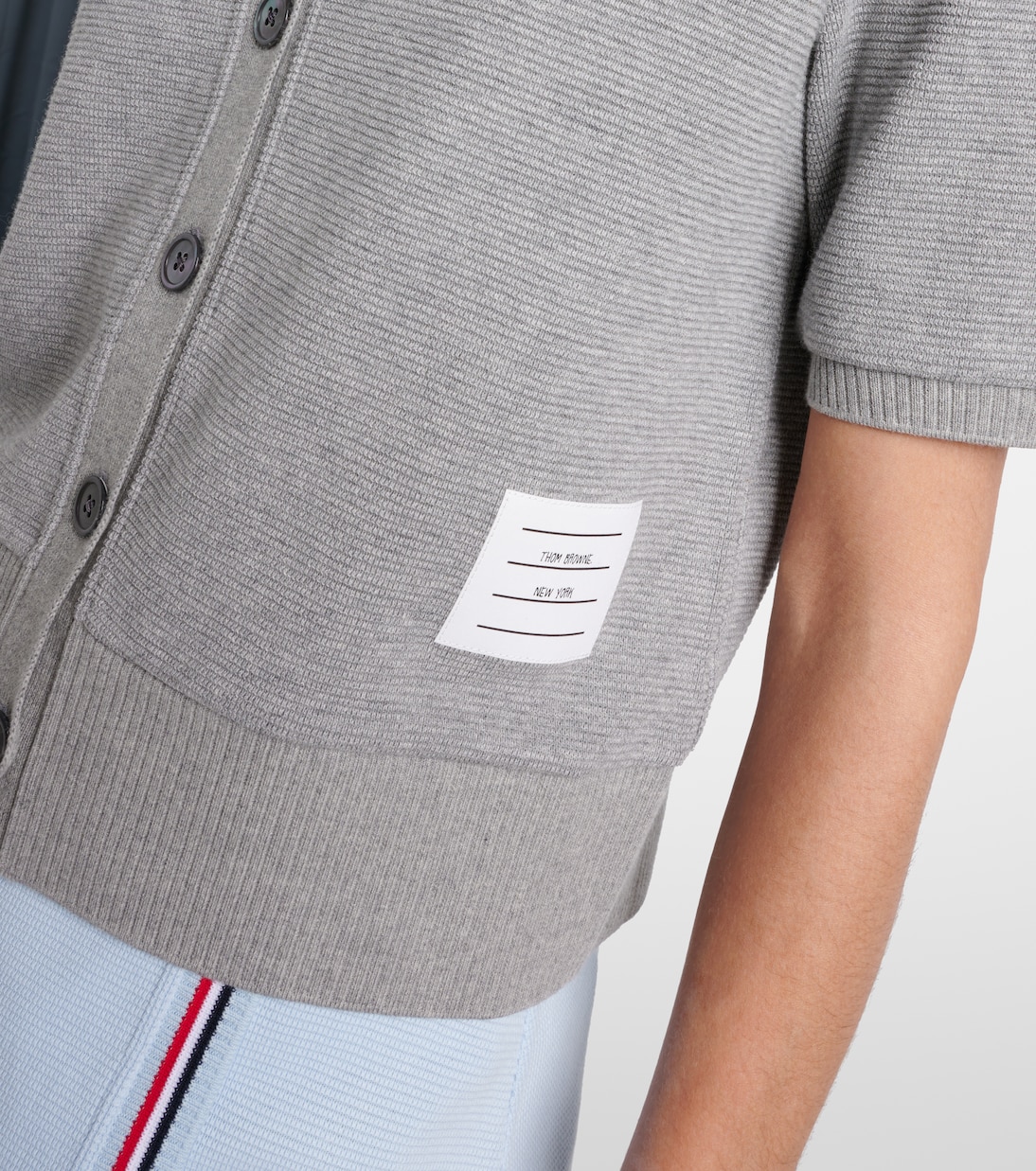 Cardigan cropped in cotone a nido d’ape | Thom Browne