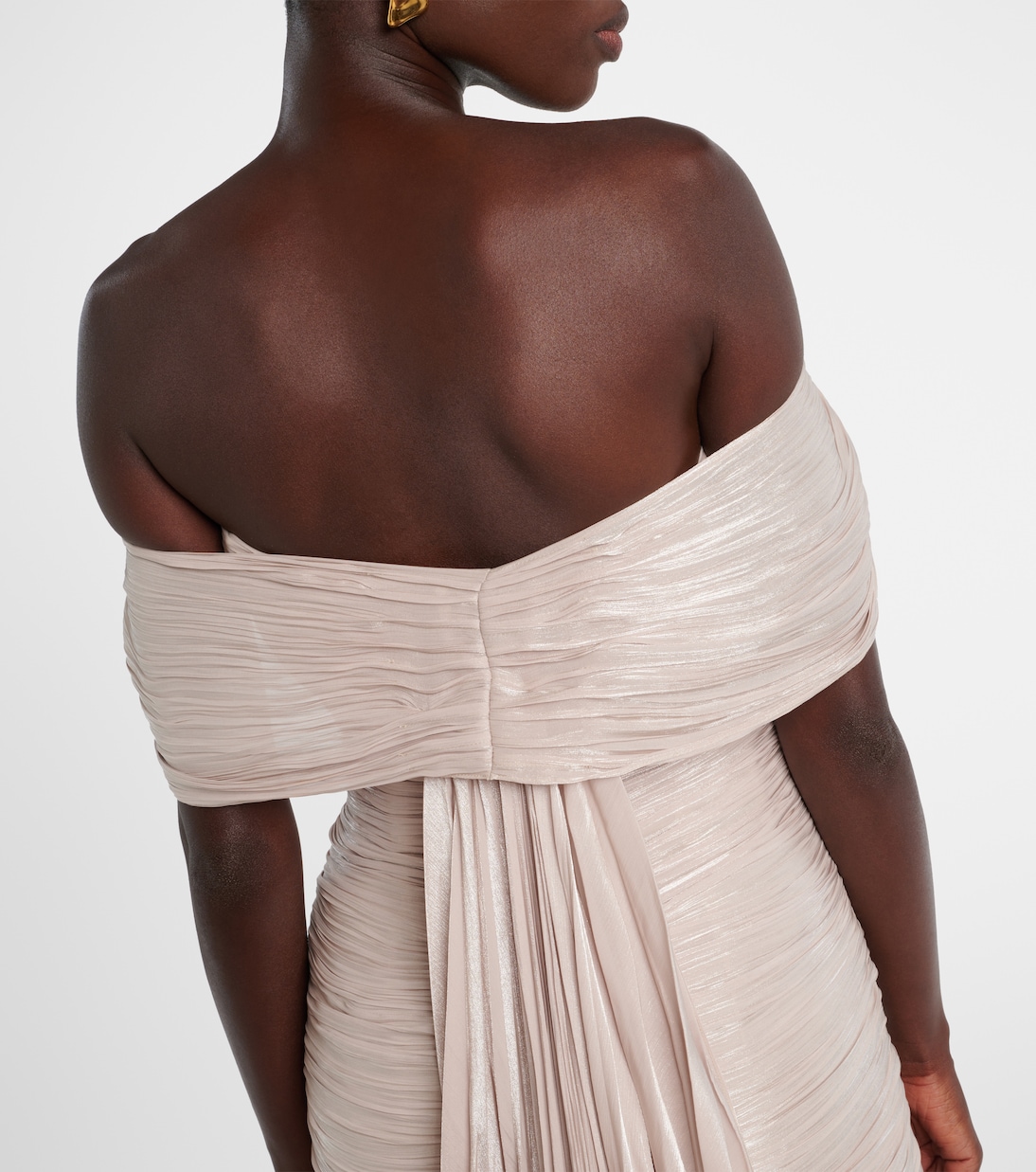 Off-shoulder pleated bustier gown | Marmar Halim