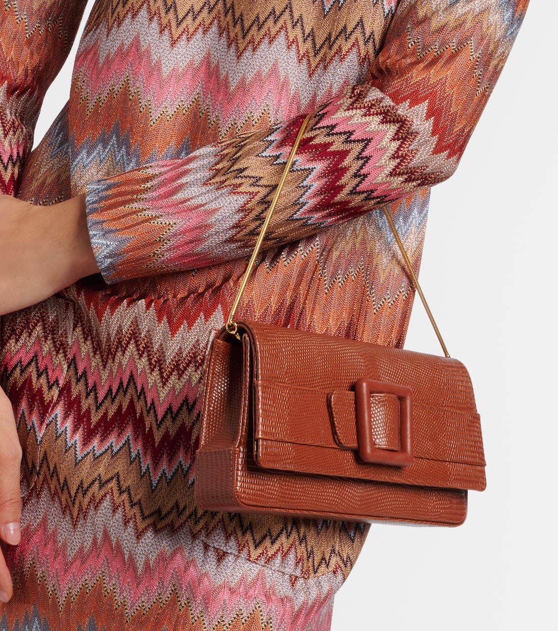 Maygot snake-effect leather clutch  | Manolo Blahnik