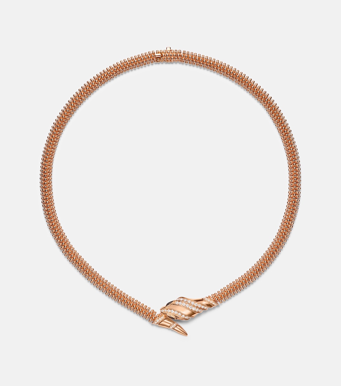Collana Serpenti in oro rosa 18kt con diamanti e onice | Bvlgari