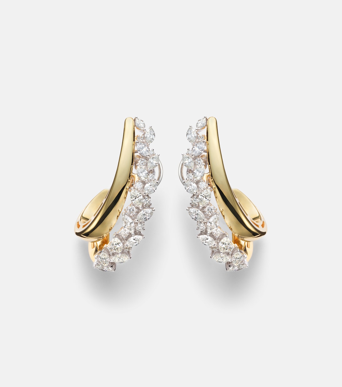 Golden Strada 18kt gold earrings with diamonds | Yeprem