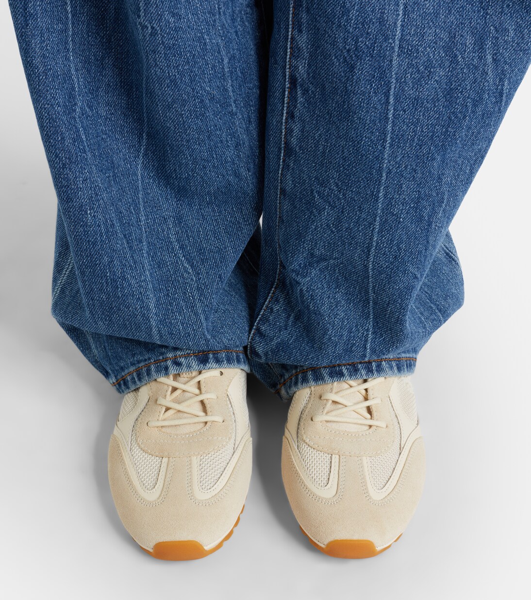 Field suede and leather-trimmed sneakers | Tory Burch