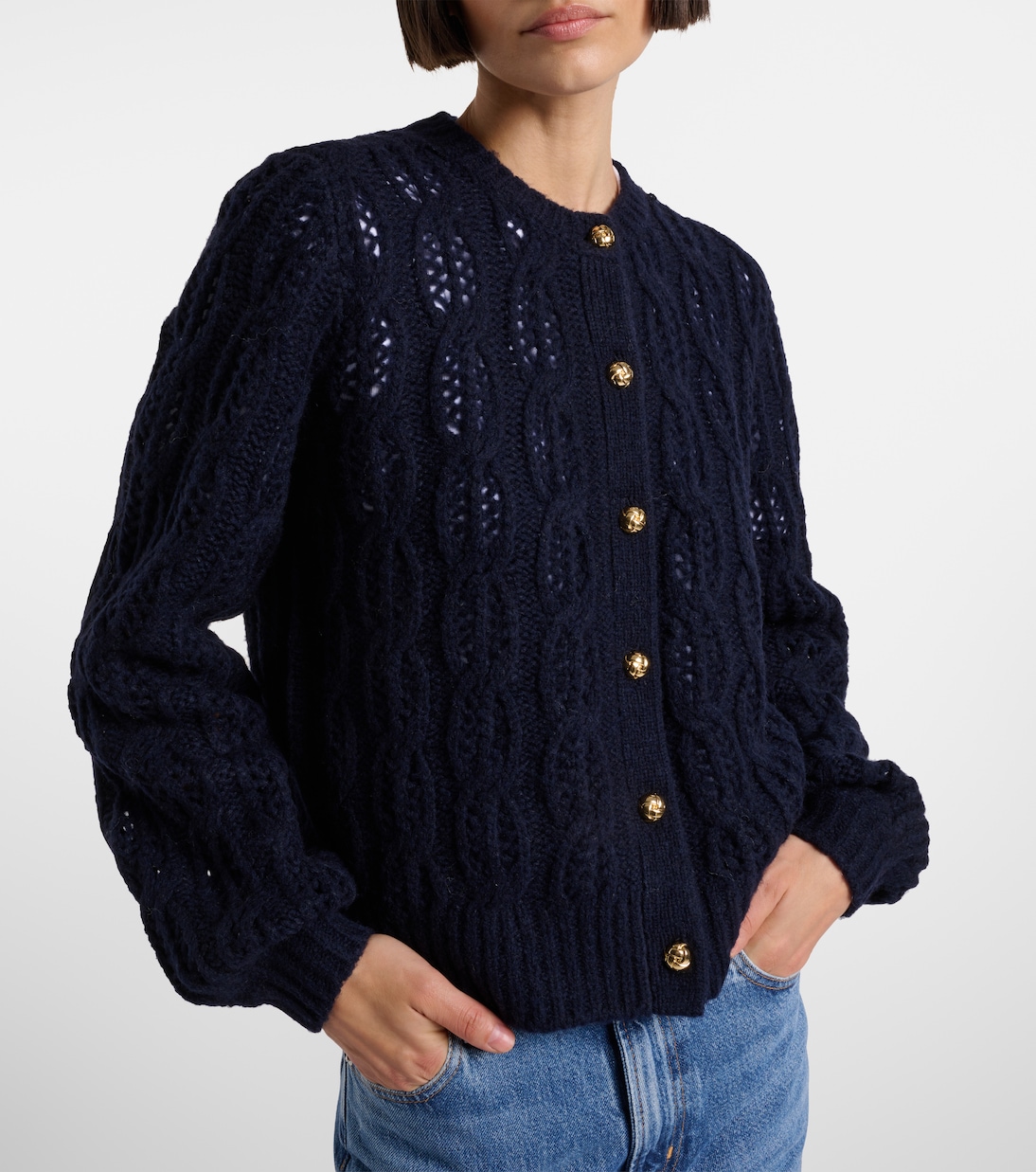 Cárdigan en mezcla de lana con capa | Frame