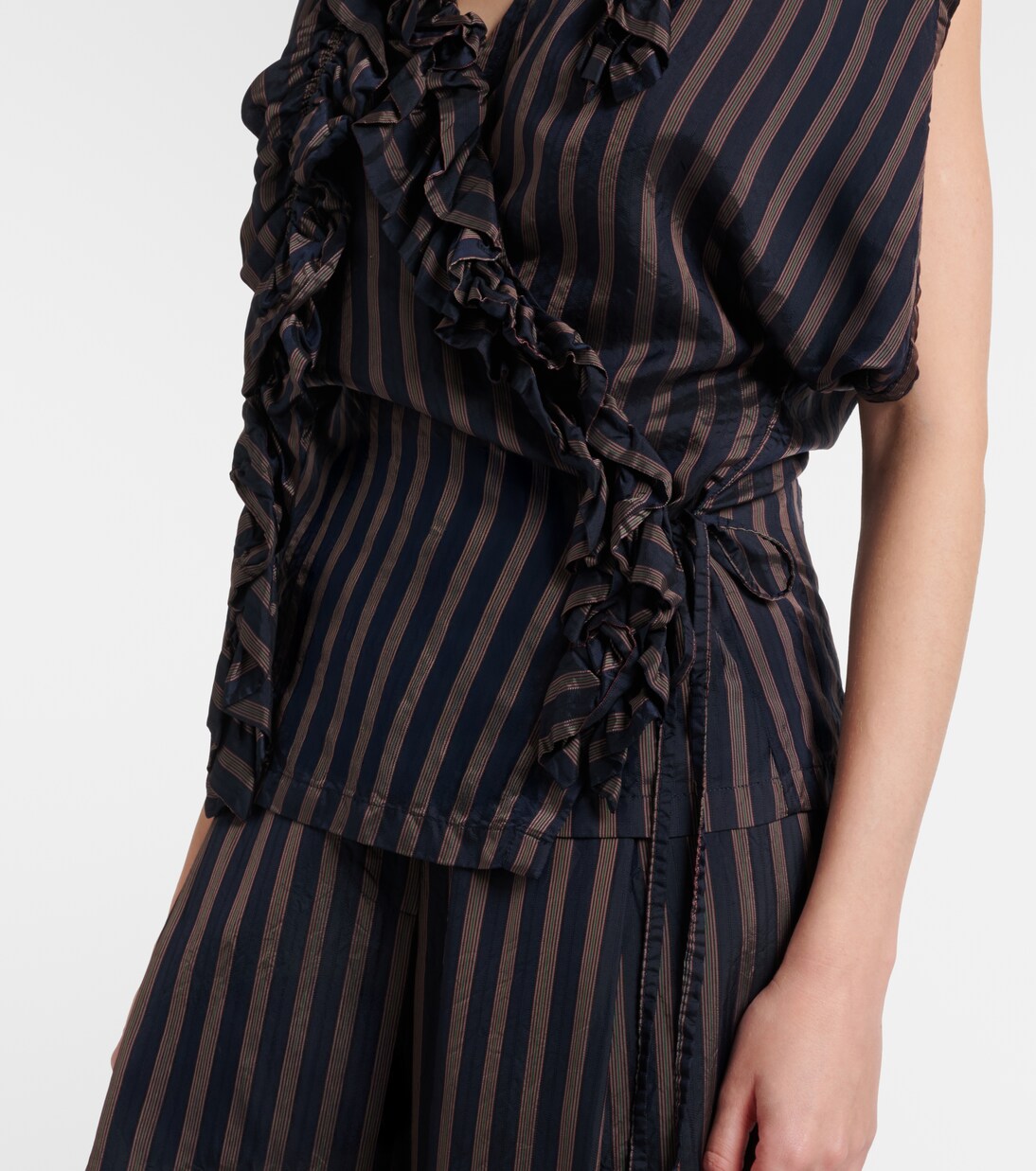 Ruffled striped top | Dries Van Noten
