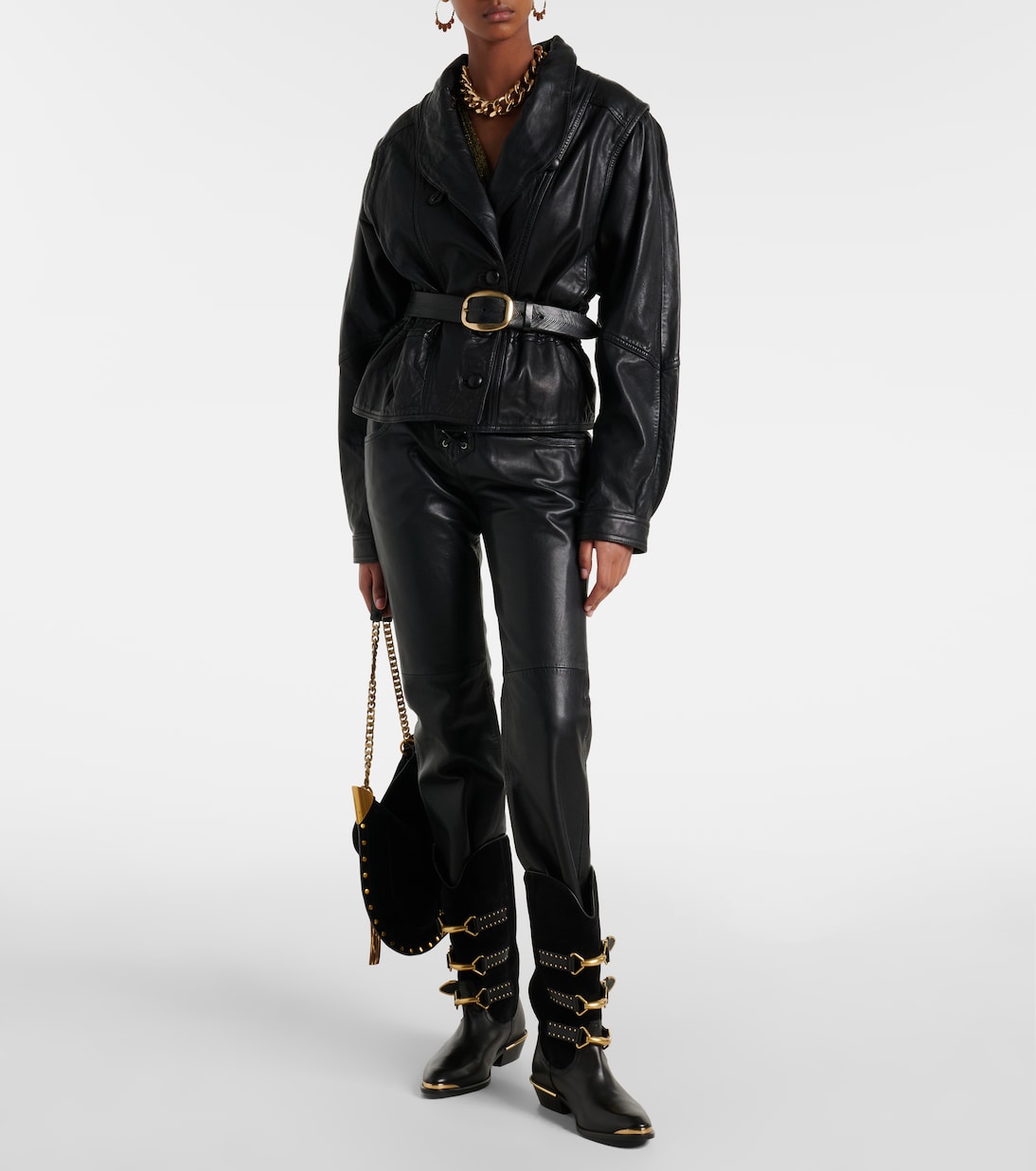 Gerade Hose Vanel aus Leder | Isabel Marant