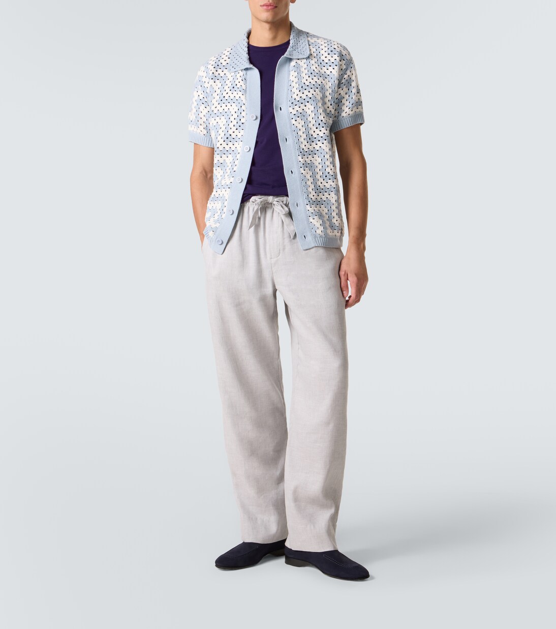 Luan linen and cotton-blend straight pants | Frescobol Carioca