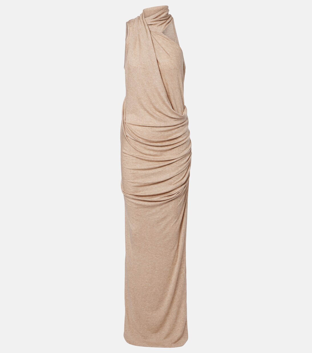 Draped one-shoulder jersey maxi dress | Entire Studios