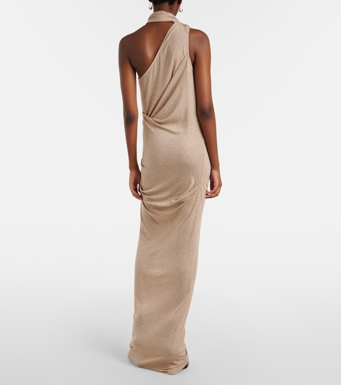 Draped one-shoulder jersey maxi dress | Entire Studios