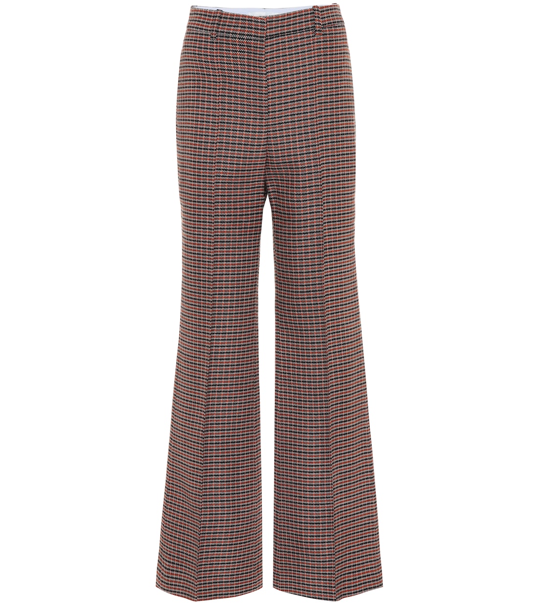 Pantaloni flared a quadri in lana | Victoria Beckham