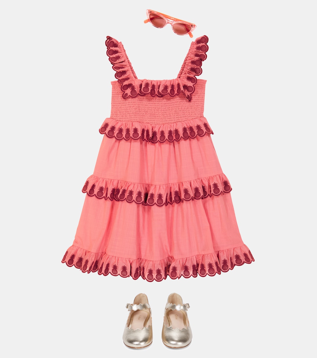 Besticktes Kleid Tropicana aus Baumwolle | Zimmermann Kids