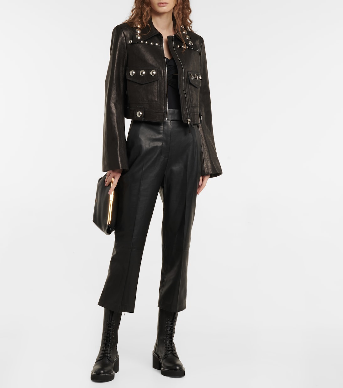 Cropped-Hose Melie aus Leder | Khaite