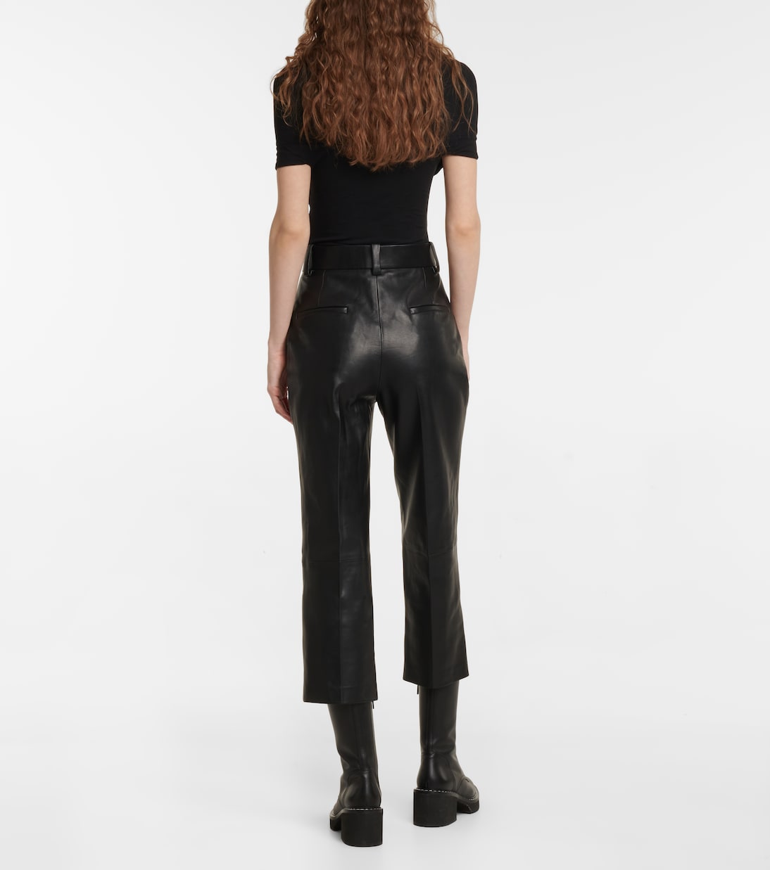 Cropped-Hose Melie aus Leder | Khaite