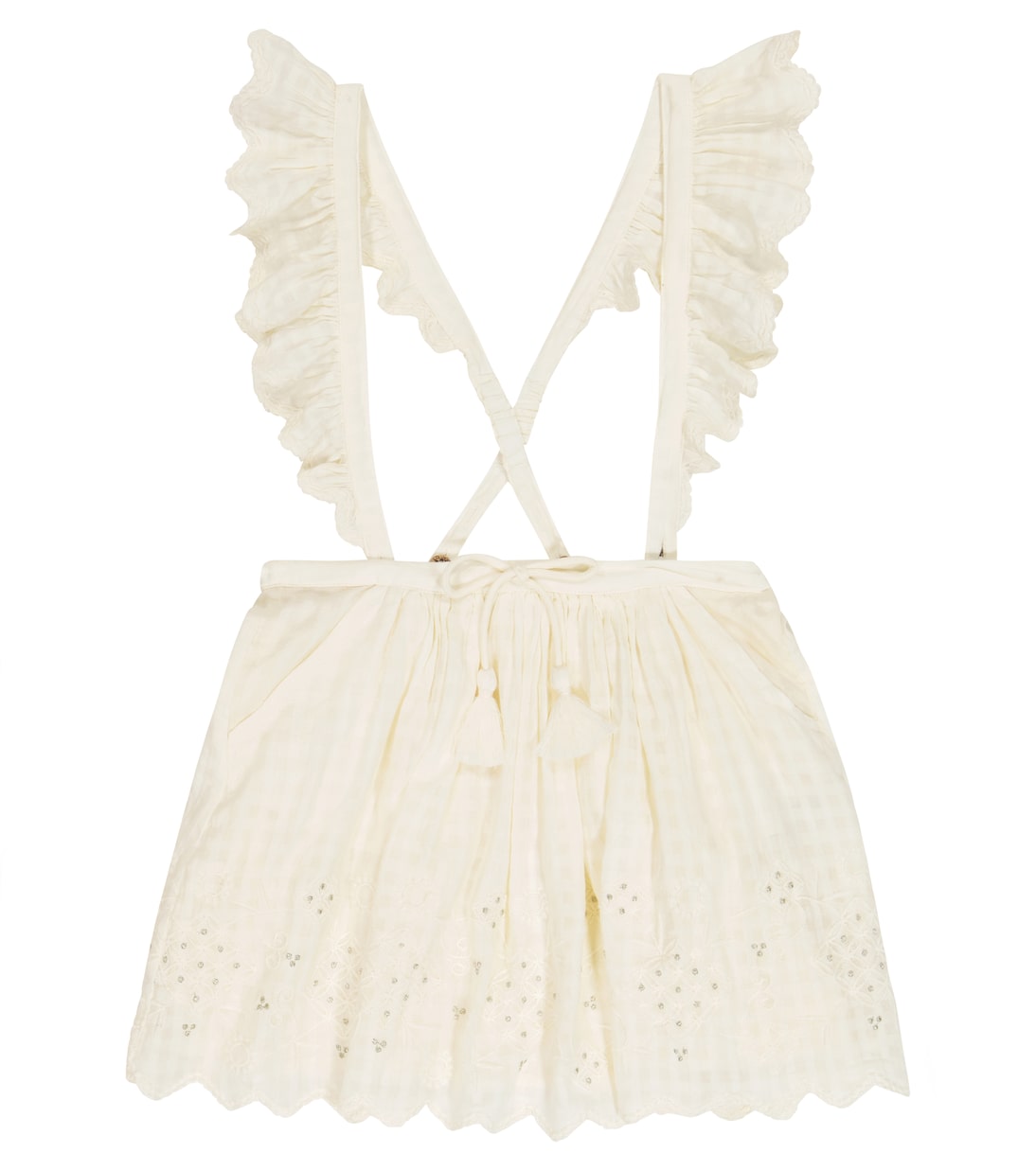 Riola embroidered cotton dungaree dress | Louise Misha