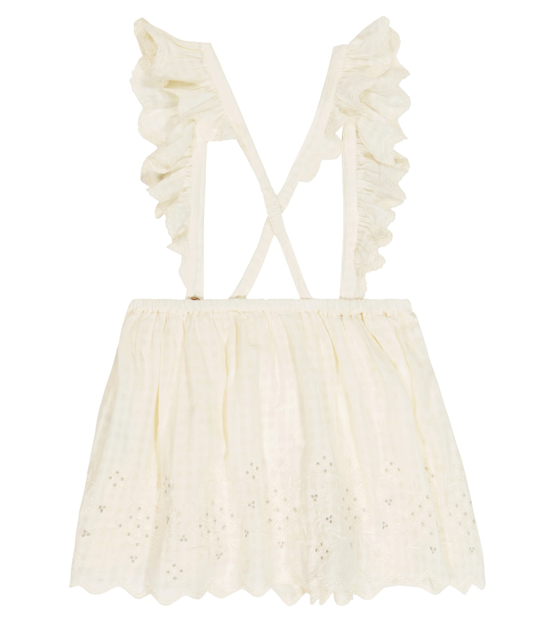 Riola embroidered cotton dungaree dress | Louise Misha