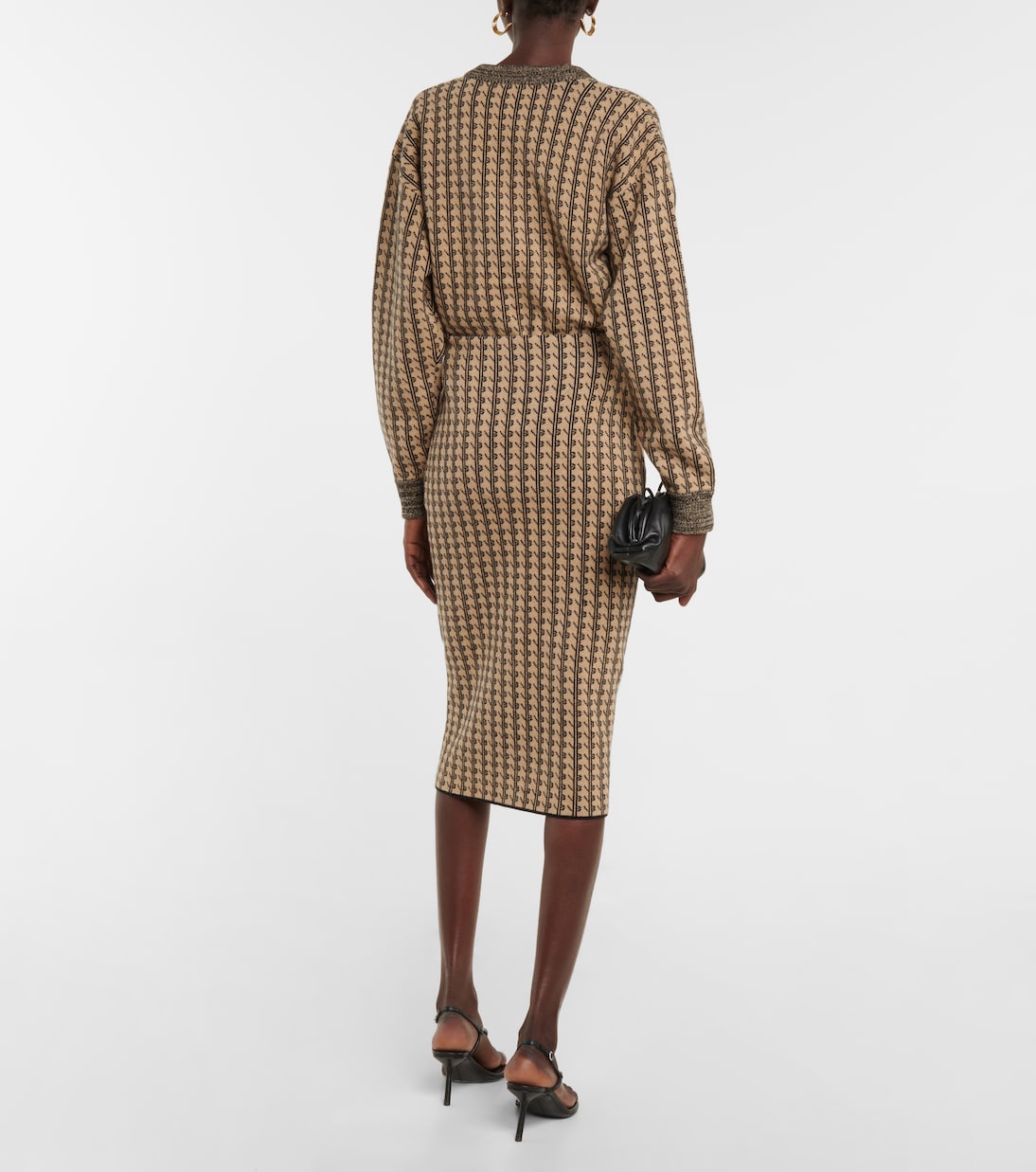 Falda midi de jacquard de lana | Victoria Beckham