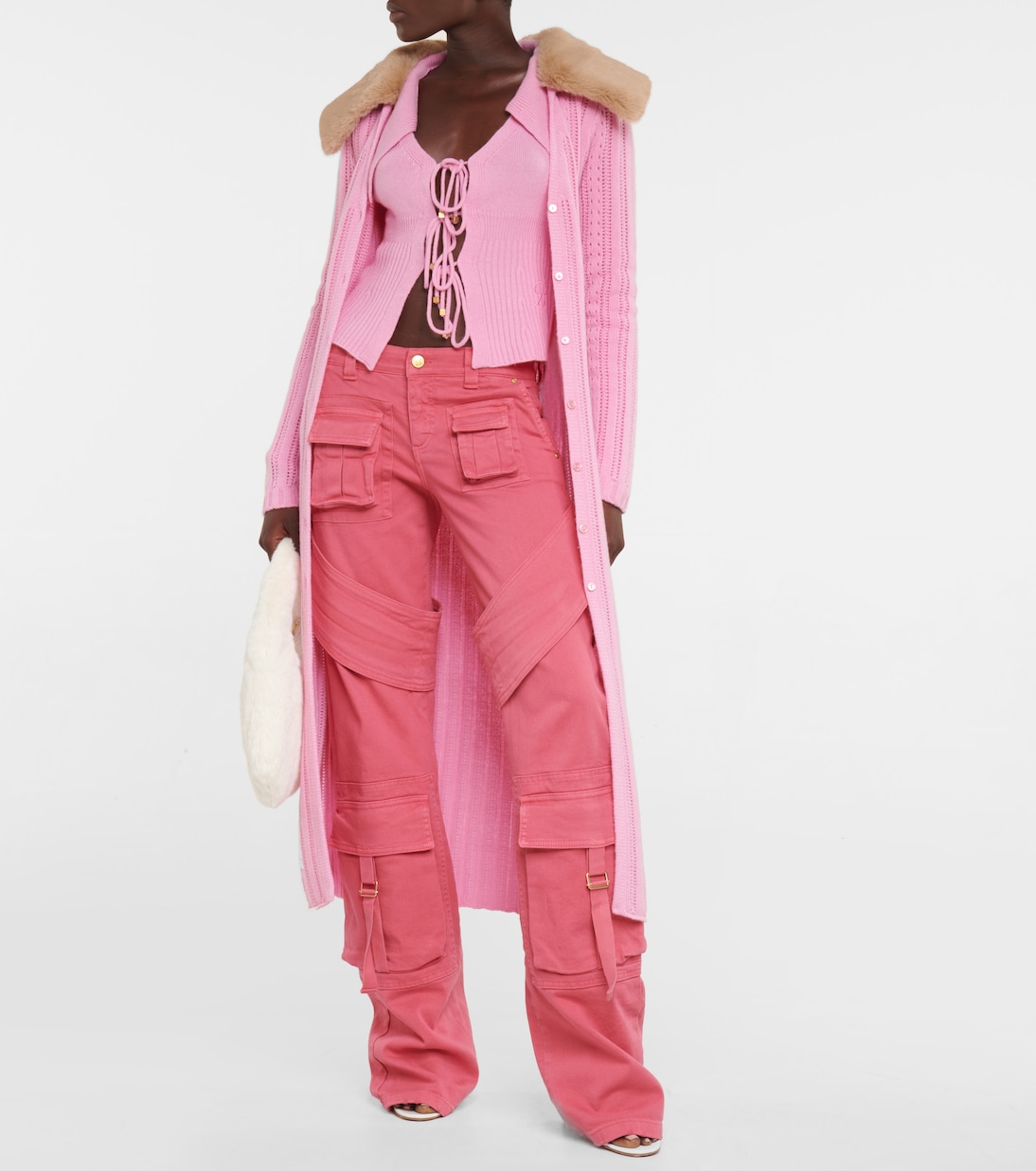 Cardigan Pointelle en laine et cachemire | Blumarine