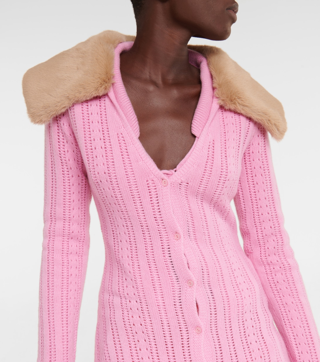 Cardigan Pointelle en laine et cachemire | Blumarine