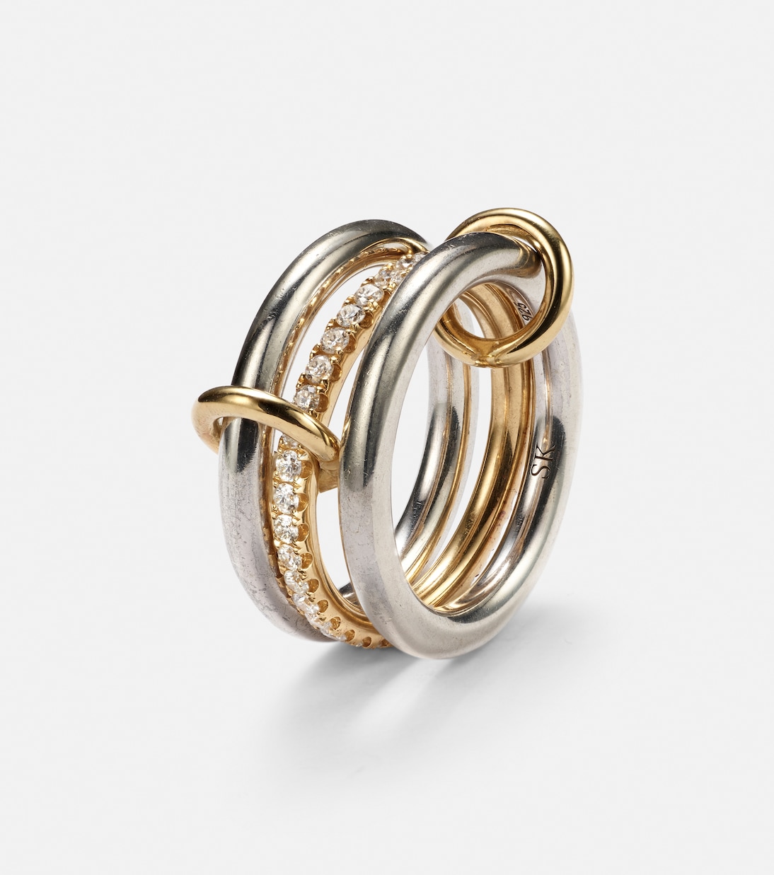Anello Libra in oro 18 kt e argento sterling con diamanti | Spinelli Kilcollin