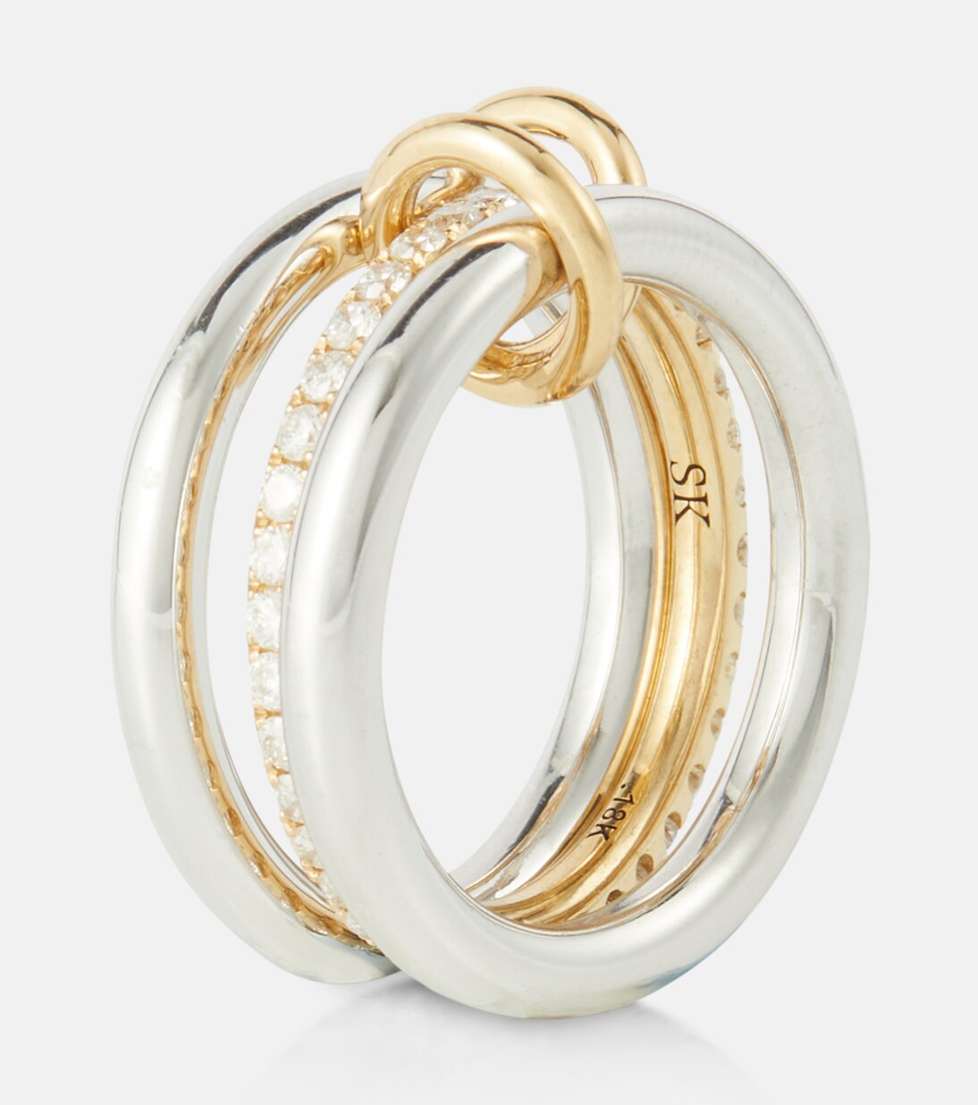 Anello SPINELLI KILCOLLIN in argento sterling e oro 18kt con diamanti, gioiello chic per giovani