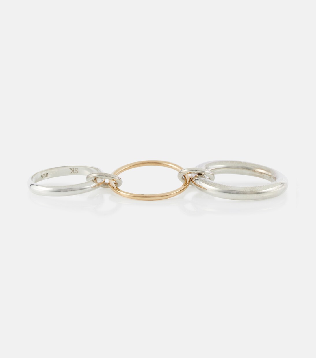 Anello Amaryllis in argento sterling e oro 18kt, design moderno Spinelli Kilcollin