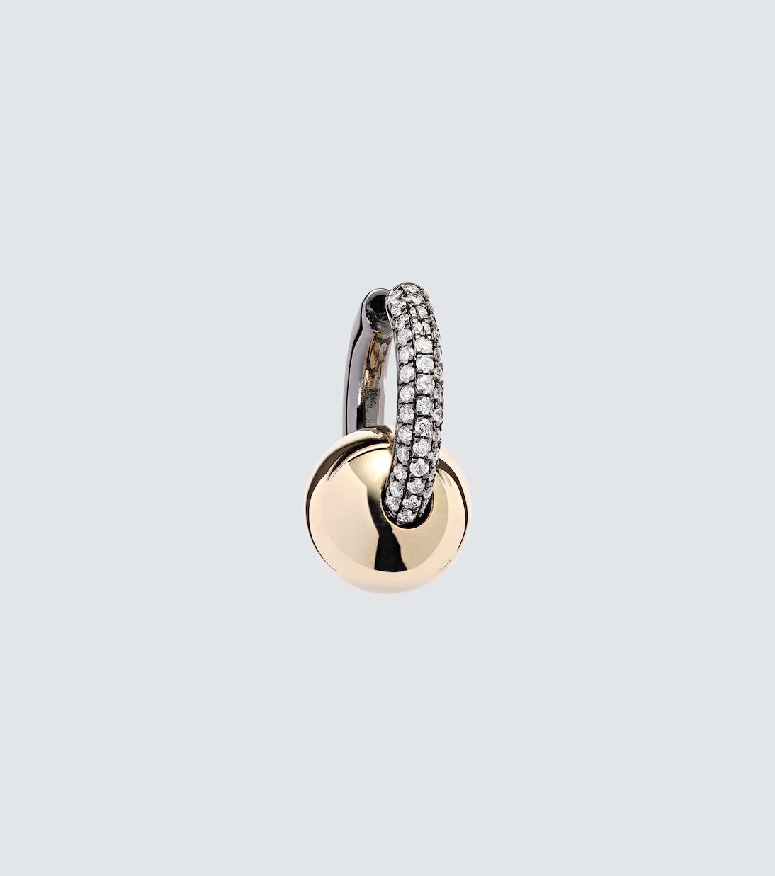 14kt gold single earring with diamonds | Rainbow K