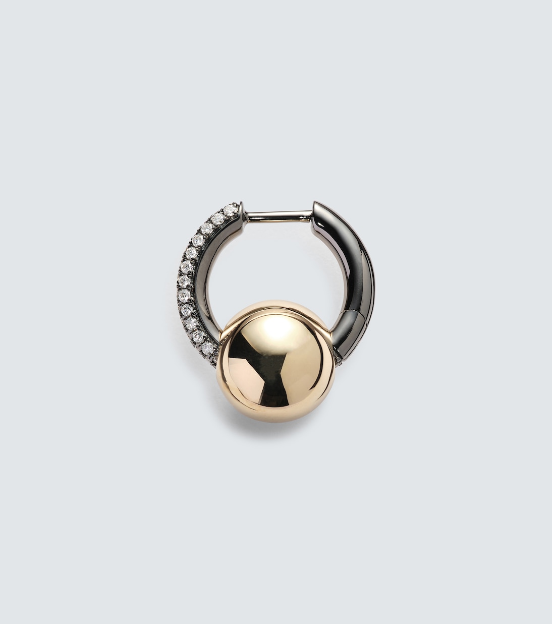 14kt gold single earring with diamonds | Rainbow K