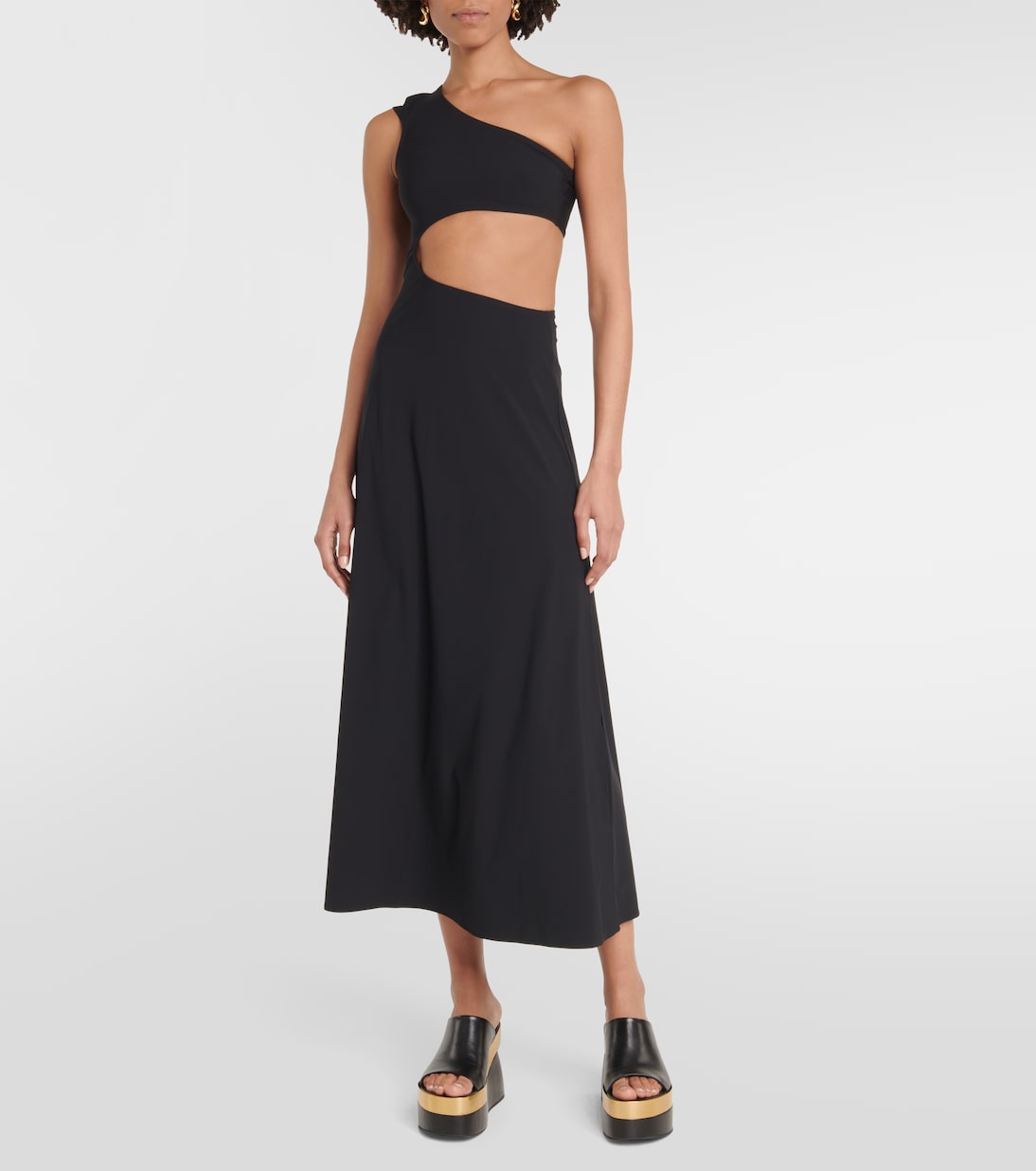 Sheryl one-shoulder cutout maxi dress in black - Dodo Bar Or