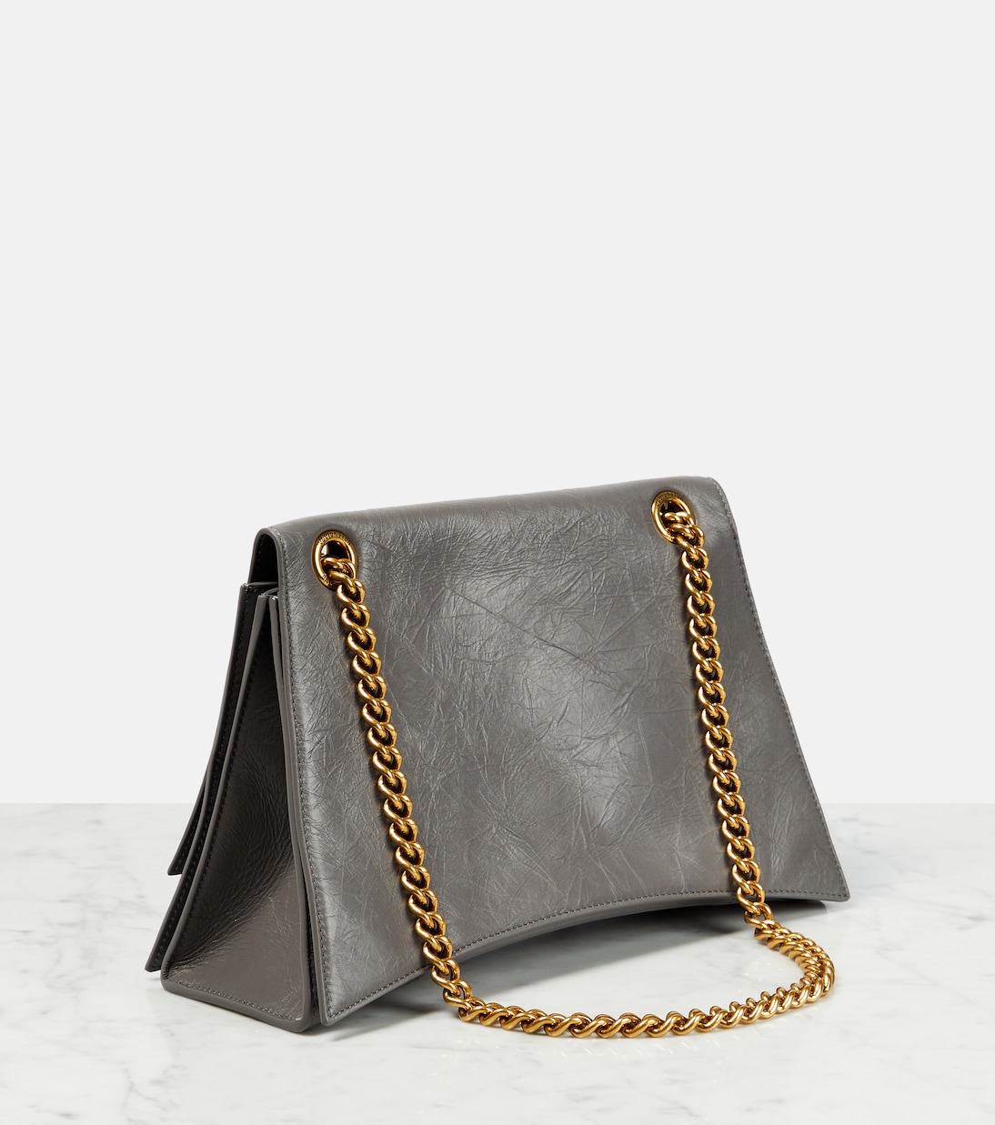 Grey leather shoulder bag hotsell