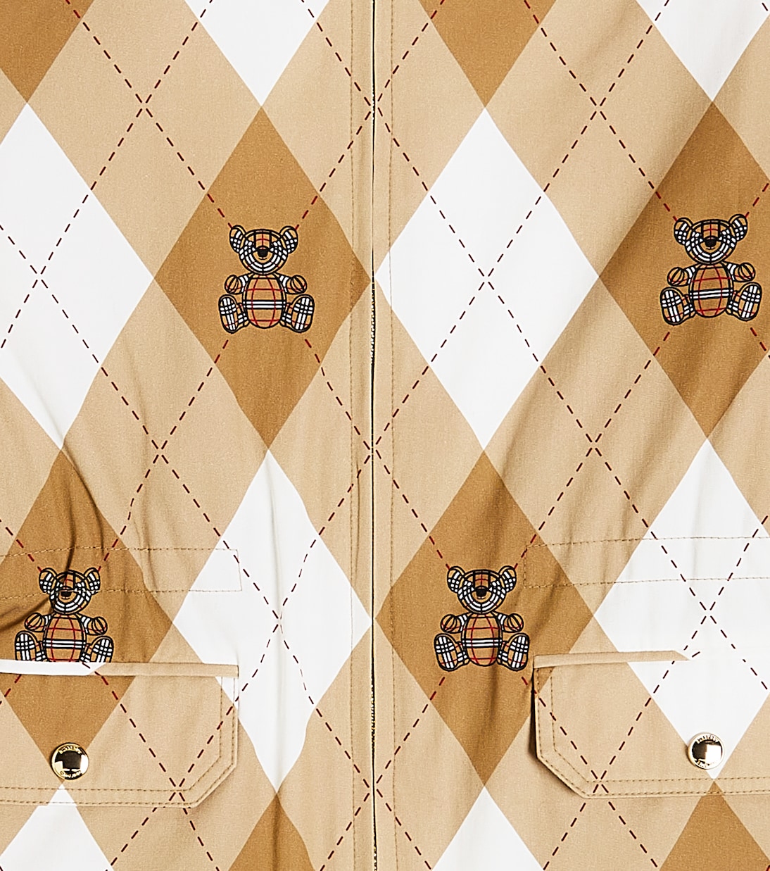 Giacca in cotone con stampa Argyle e Thomas Bear | Burberry Kids