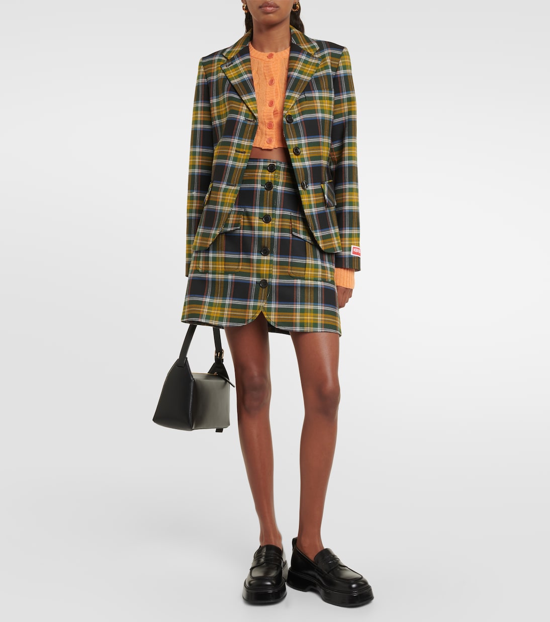 Checked wool-blend blazer | Kenzo