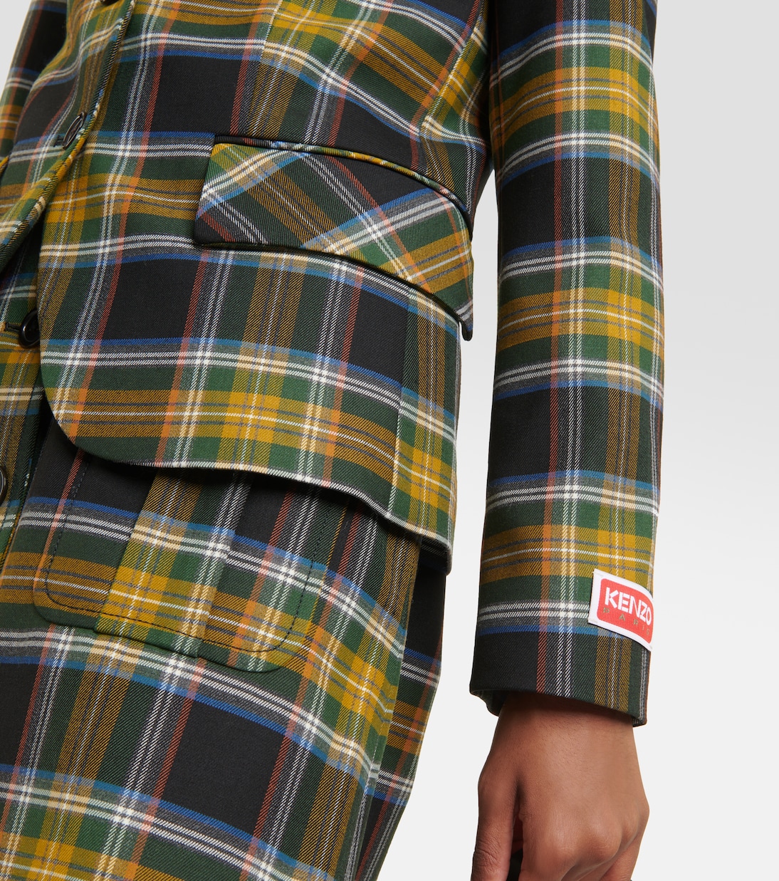 Checked wool-blend blazer | Kenzo