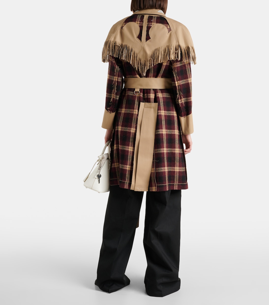 Fringed checked trench coat | Maison Margiela
