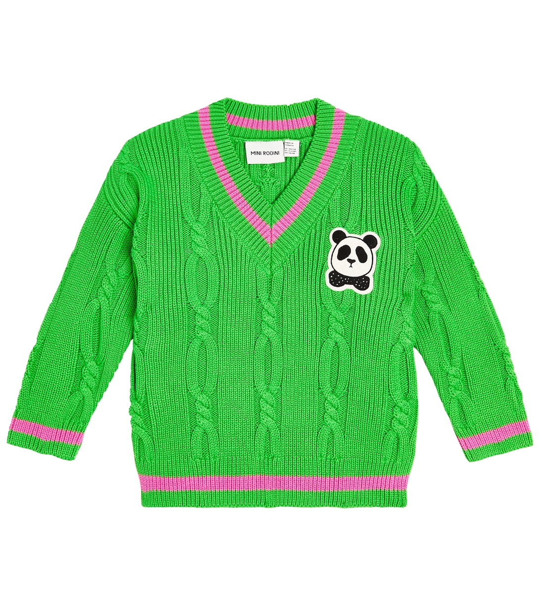 Jersey trenzado con cuello en V | Mini Rodini