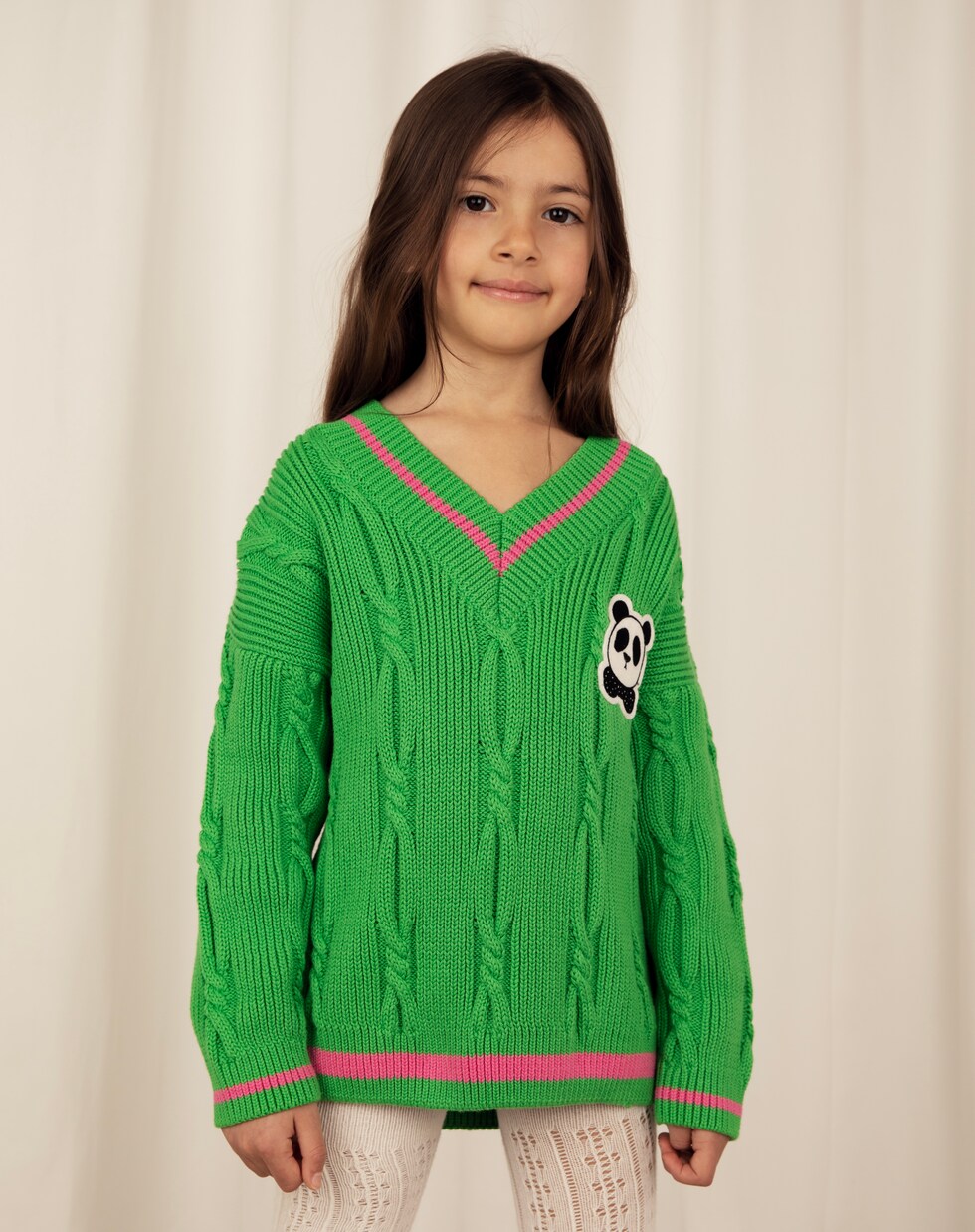 Jersey trenzado con cuello en V | Mini Rodini