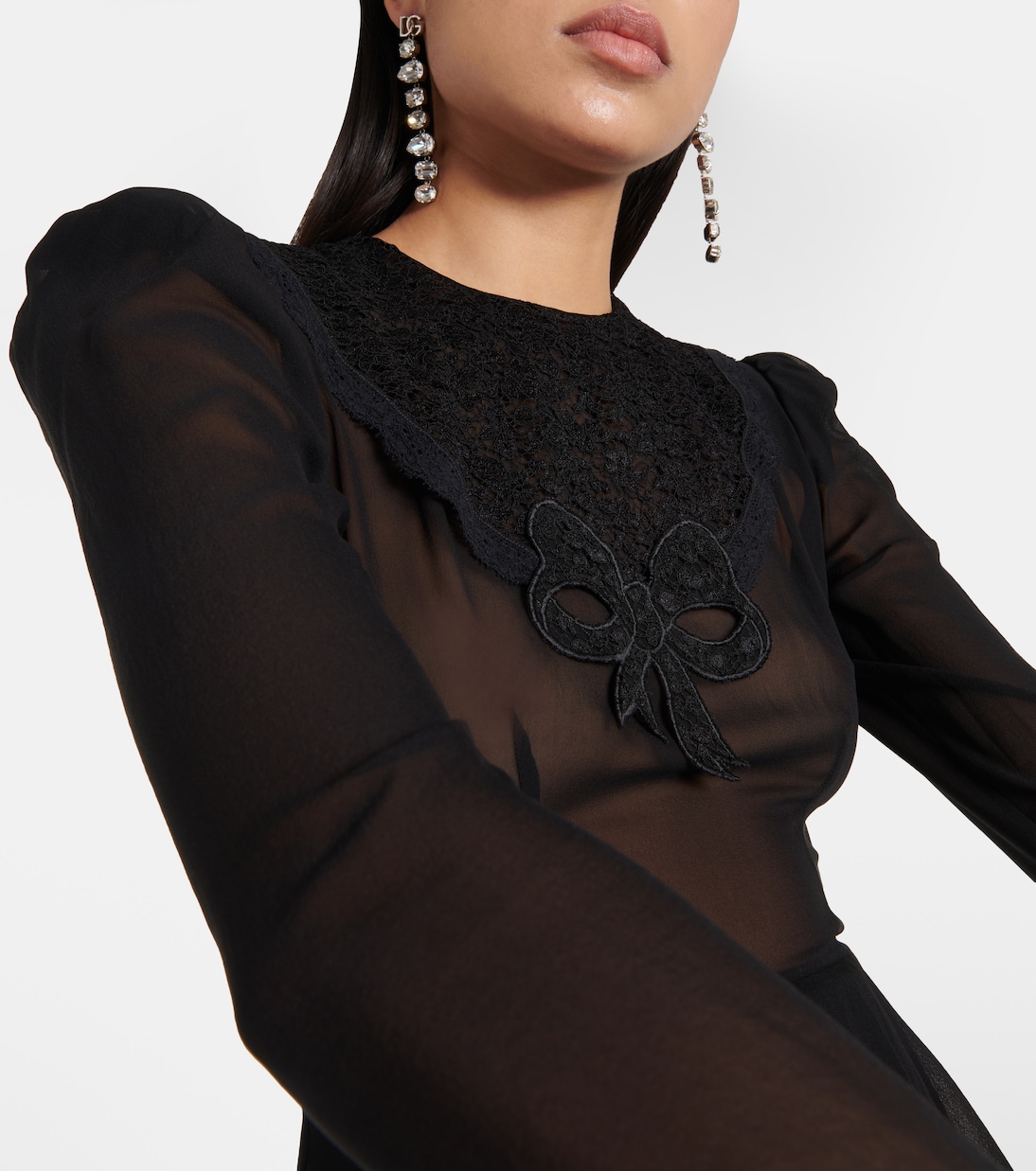 Vestido midi de georgette de seda | Alessandra Rich