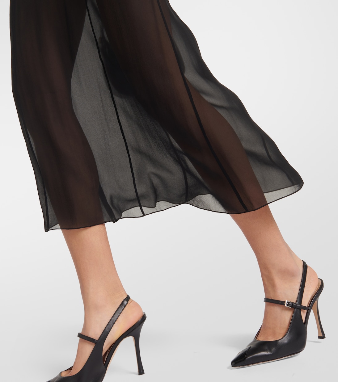 Vestido midi de georgette de seda | Alessandra Rich