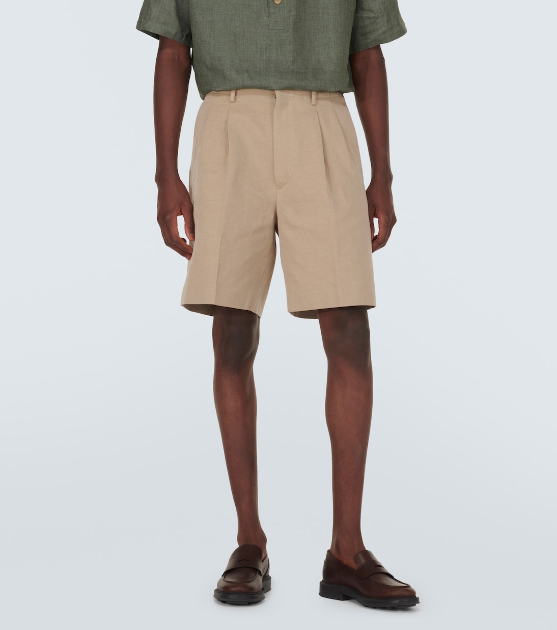 Bermuda Joetsu in twill di cotone e lino | Loro Piana