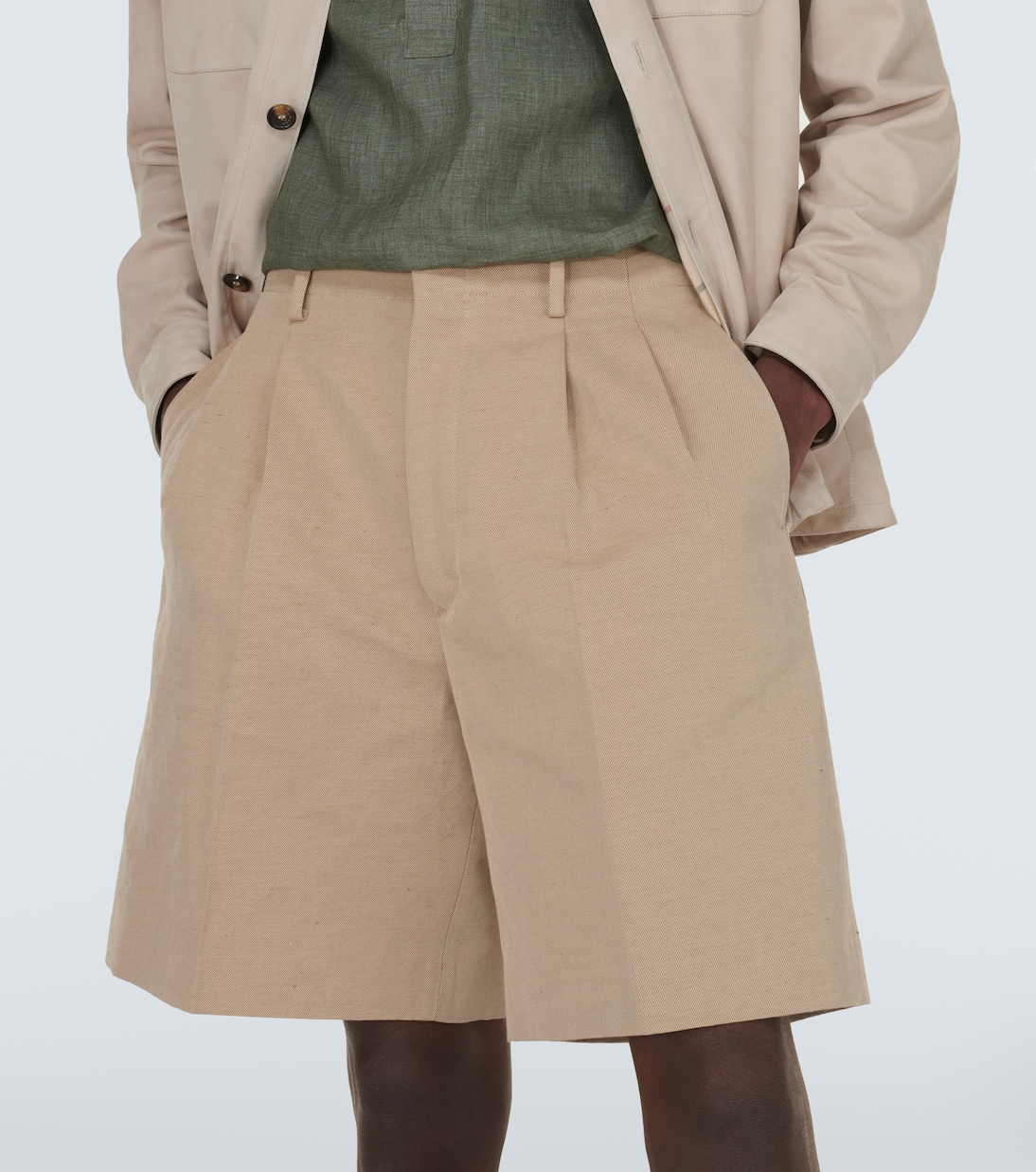 Bermuda Joetsu in twill di cotone e lino | Loro Piana