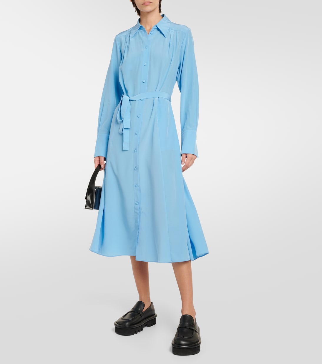 Vestido camisero Diane de crepé de seda | Joseph