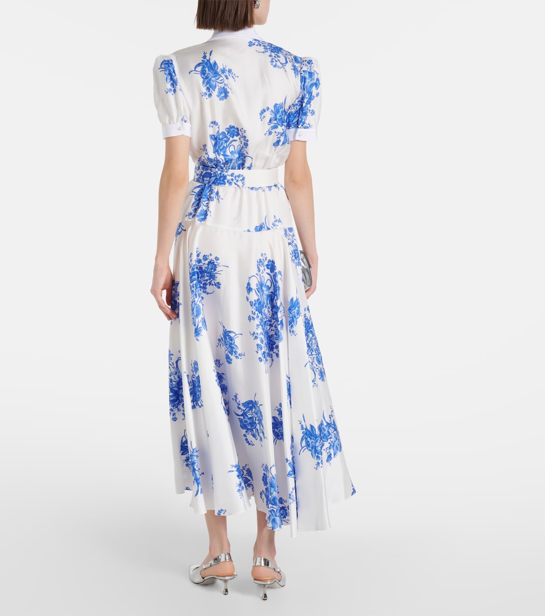 Abito midi in seta a fiori | Rodarte