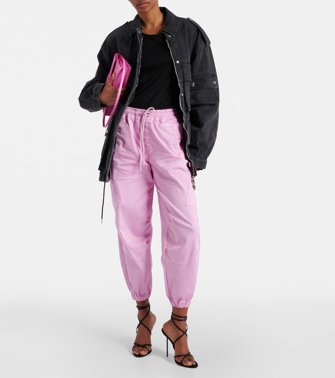 High-rise cotton cargo pants | AG Jeans