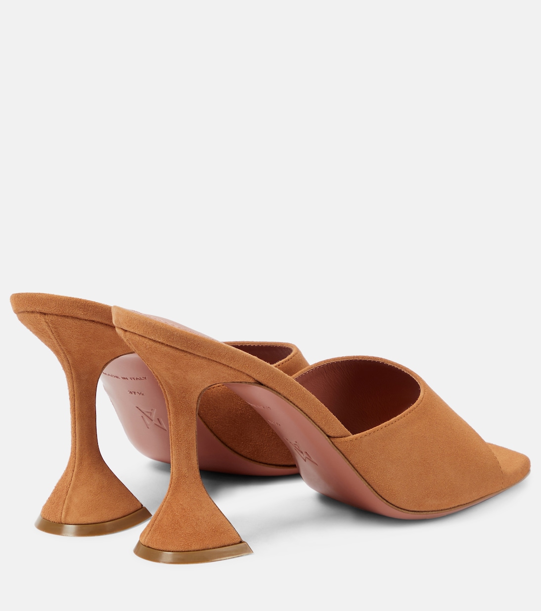Mules Lupita 95 in suede | Amina Muaddi