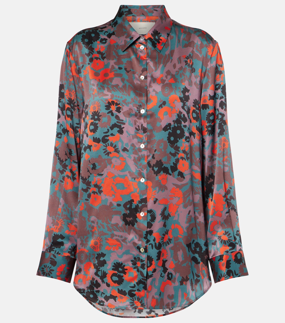 Camicia in charmeuse di seta con stampa | Asceno