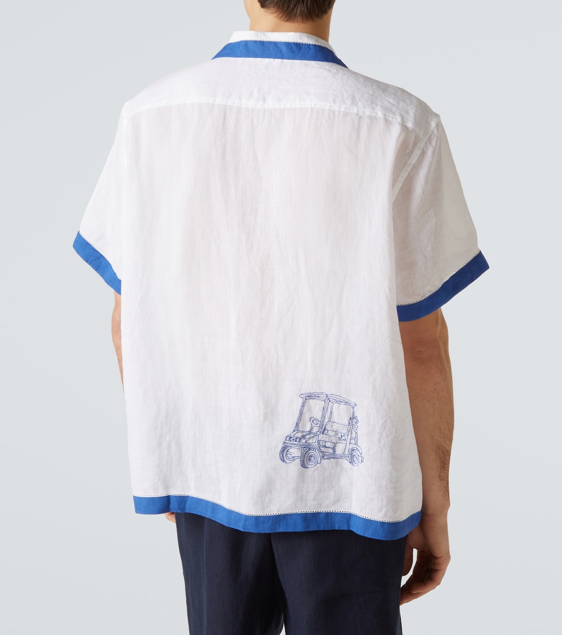 Camicia Club Champion in lino con ricamo | Bode